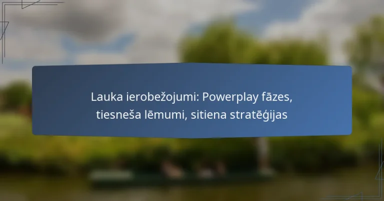 Lauka ierobežojumi: Powerplay fāzes, tiesneša lēmumi, sitiena stratēģijas