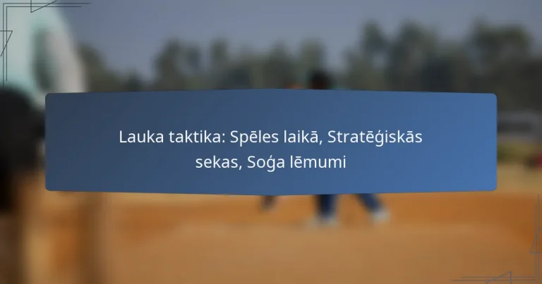 Lauka taktika: Spēles laikā, Stratēģiskās sekas, Soģa lēmumi