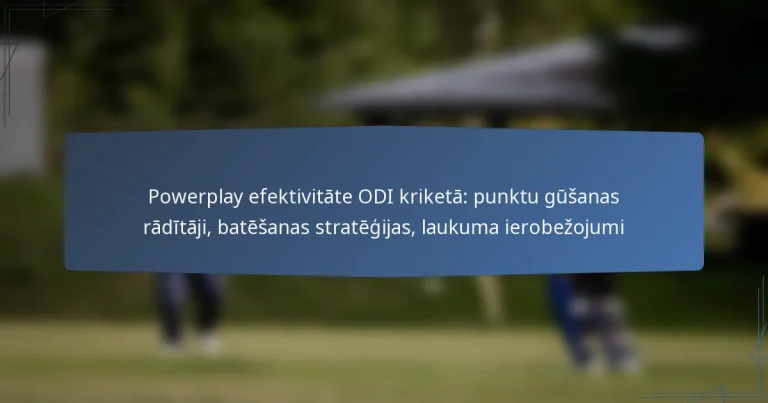 Powerplay efektivitāte ODI kriketā: punktu gūšanas rādītāji, batēšanas stratēģijas, laukuma ierobežojumi