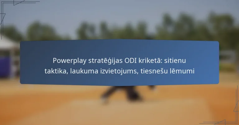 Powerplay stratēģijas ODI kriketā: sitienu taktika, laukuma izvietojums, tiesnešu lēmumi