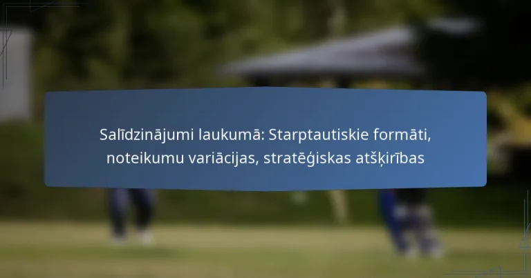 Salīdzinājumi laukumā: Starptautiskie formāti, noteikumu variācijas, stratēģiskas atšķirības