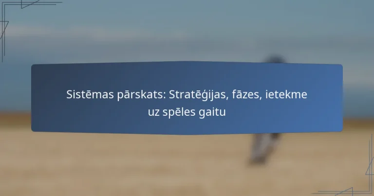 Sistēmas pārskats: Stratēģijas, fāzes, ietekme uz spēles gaitu