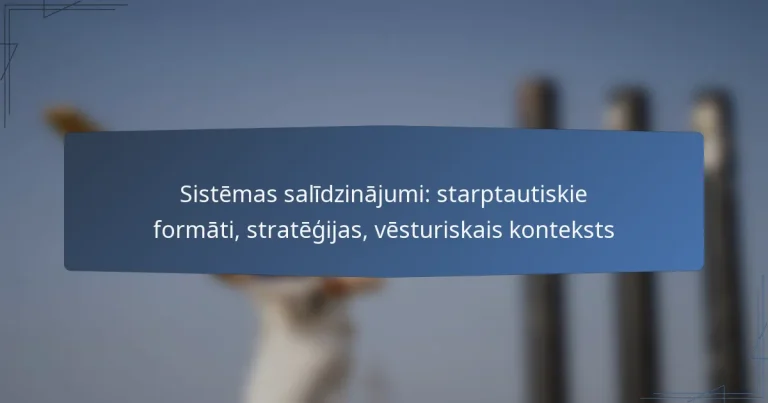 Sistēmas salīdzinājumi: starptautiskie formāti, stratēģijas, vēsturiskais konteksts