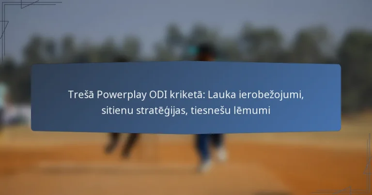 Trešā Powerplay ODI kriketā: Lauka ierobežojumi, sitienu stratēģijas, tiesnešu lēmumi